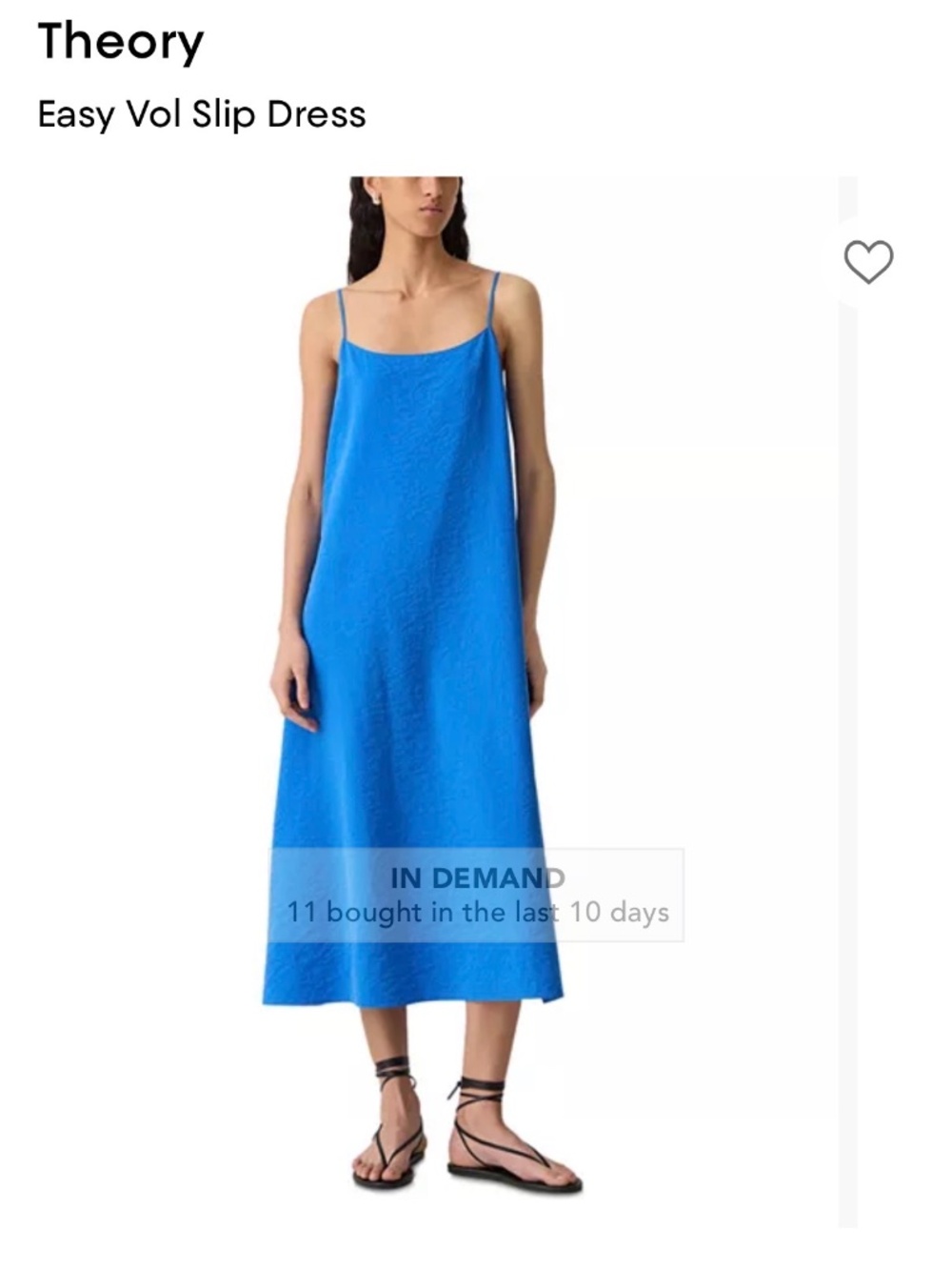 NWT Theory Easy Vol Slip Dress Jewel Blue Size P - Picture 3 of 5